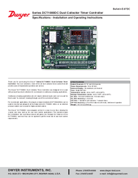 Thumbnail of document Manual - DCT1000DC Dust Collector Timer Controller